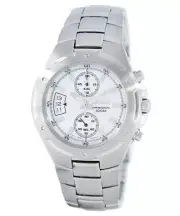 SEIKO Chronograph SNN125 SNN125P1 Men Silver Dial 100m Stainless Steel Watch