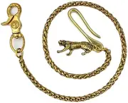 DSHOM Solid Brass Keychain Wallet Chain Hook, Tiger