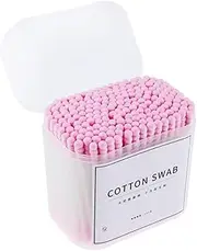 Generic 200 Units Cotton Swabs with Wooden Handle, Pink, as described