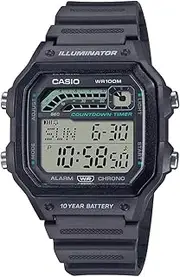 [Casio] WS1600H-8A Black Band Unisex Adult Digital Watch, Grey Dial, 45 × 42.1 × 12.5 mm