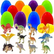 Generic 12 Pack Prefilled Easter Eggs with Dinosaur Toys Easter Basket Stuffers Surprise Easter Eggs for Easter Egg Hunt Game
