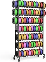 TONGMO 3D Printer Filament Rack with Wheels - 7-Tier Large Capacity Pegboard Organizer, Mobile Storage System for 3D Printing Filaments Studio Office Organization (7-Tier)