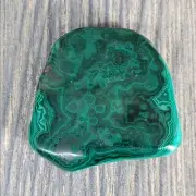 84g Natural Congo Malachite Polished Freeform Worry Stone Highly Figured A Grade