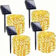 4-Pack 160FT 400 LED Solar String Lights Outdoor,Waterproof Solar Fairy Lights with 8 Lighting Modes,Solar Outdoor Lights (Warm White)