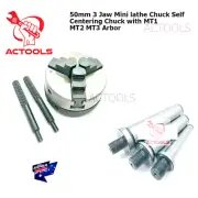 Mini lathe Chuck Self Centering Chuck 3 Jaw 50mm with MT1 MT2 MT3 Arbor AU