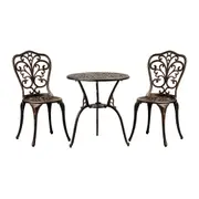 Livsip Bistro Furniture Setting 3 Piece Chairs Table Patio Indoor/Outdoor Set