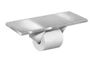 New Bradley 5262 Single Toilet Roll Holder With Shelf - Silver 406Mm W X 100Mm H