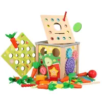 在飛比找蝦皮商城優惠-多功能九合一百寶箱 拔蘿蔔形狀配對玩具 幼兒園益智玩具