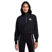 Nike Womens Sportswear Oversized 1/2 Zip Crop Fleece Sweatshirt - Black