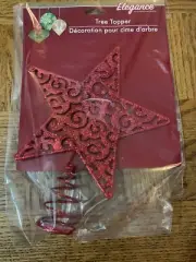 Red Glitter Star Tree Topper