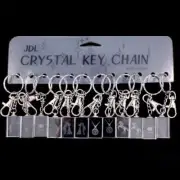 12 pcs.* CRYSTAL KEY CHAIN Assorted Emblem Charm Lucite New FREE SHIPPING