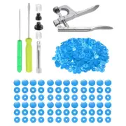 Plastic Snaps Fasteners with Snap Pliers, 150 Set T5 No-Sew Button Kit Sky Blue