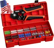 Ferrule Crimping Tool Kit, Self-Adjusting Square Crimp Pliers for Wire Ferrules