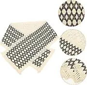 Versatile Banquet Table Runner Black White Tassel Home Decor for Wedding Party