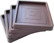 4 PCS Non Slip Furniture Pads,Rubber Furniture Caster Cups,Furniture Coasters for Hardwood Floors, Chair Leg Protectors for Bed,Cabinet,Sofa,Chair,Table,Piano (Brown, Square)