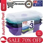 Microsafe Decor Oblong Jewel Container, Pack of 3 Pieces, 900ml Capacity - AU