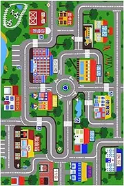 Baby Play Mat - Baby Play Mats for Floor | Sensory Activity Rug | Large Non-Slip City Scene Rug Educational Toys, Foldable Carpet for Crawling Toddler Activities Embossed Patterns Provides Visual