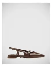 [Wittner] Bea Patent Leather Slingback in Rich Brown
