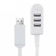 2.4A 3 Port Usb Hub Extension Charging Cable With Data Adapter White 120Cm Usb Cables Hubs & Adapters