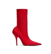 Balenciaga Knife Bootie Rouge Red 80mm Pointed Toe High Heel Sock Boots 41 NEW