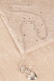 Small Fob And Heart Pendant Long Chain Necklace--ADO-ANC-9471
