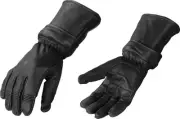 Mens Zip Off Cuff Motorcycle Gauntlet Glove w/ Cinch Wrist - Short or Long Glove