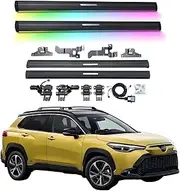 BJOHQ Electric Running Boards Compatible for Toyota Corolla Cross 2022-2025 with Light, SUV, Off-Road & Pickup Trucks - Retractable Truck Steps & Nerf Bars