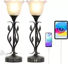 Bedside Lamps Set of 2, Table Lamp with USB Port 3 Way Dimmable Touch Lamp Torch