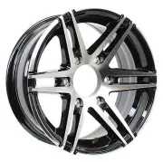 eCustomrim Two Aluminum Trailer Wheels 15X6 15 Inch Rim Black Machined 6 Lug