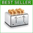 Automatic 4-Slice Stainless Steel Toaster with Removable Tray & Bagel Function