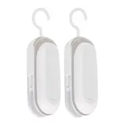 Catzon 2Packs Portable Mini 2 in 1 Heat Seal and Cutter Mini Food Sealer For Plastic Bags Food Storage-White