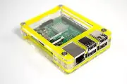 C4Labs Zebra case for Raspberry Pi 3B+,3,2,B+ & 2B w/ Power Cord - Yellow