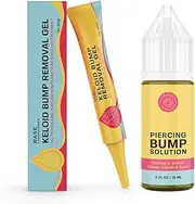 BASE LABORATORIES Piercing Keloid Bumps Shrinking Duo | Piercing Bump Treatment (.5oz) + Keloid Bump Removal Gel (2oz) | Keloid Scar Removal for All Scars, Keloids & Piercing Bumps
