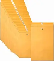 20pcs 6” x 9”manila envelopes A small buckle mailing envelope made of 28 pound kraft paper Clasp Envelopes with Gummed Seal Gummed Seal and Clasp for Storing or Mailing
