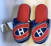 Montreal Canadiens Slippers Team Colors Big Logo NEW Two Toned House shoes BLG