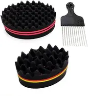 Hair Sponge Brushes, Curls Hair Sponges, Hair Care Sponge Tool, 3Pcs Big Holes Sponge Brush Sponge Hair Brush, Twist Hair Sponge Big Holes Sponge Brush Big Holes Barber Hair Brush for Men Women Hair