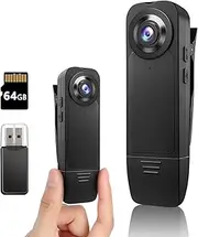 kaysunlink Small Body Camera,720P Police Body Camera 64GB Memory Card,Body Worn Cam,Premium Portable,Wearable Patrol Video Recording Camcorder for Security,Work Records,Guard