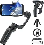 Gimbal Stabilizer for Phone with AI Active Tracker, 3 Axis Foldable Gimbal Stabilizer for Smartphones wtih Magnetic Fill Light, Handheld Phone Gimbal Stabilizer for Vlog Recording