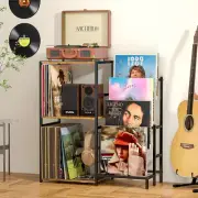 Record Player Stand, Turntable Stand Storage up to 200+ Albums, Vinyl Record Cab