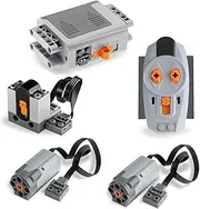 TEESE 5pcs Technic-Motor Set with Motor-Remote-Control-Receiver, Battery-Box, Compatible with Technic-Parts