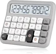 Standard Function Desktop Calculator,Powered by Batteries(Included),12 Digit Large LCD Display,Big Buttons Easy to Press,Automatic Sleep,for Office,School, Home. (Grey)