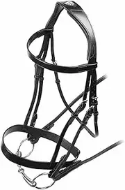 Velociti Hunter Leather Horse Cavesson Bridle (UK Size: Pony) (Black)