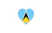 Patch badge print flag country heart WL saint st lucia
