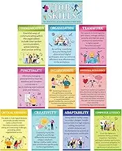 Outus 11 Pcs Job Skills Posters High School Job Skills Classroom Decorations College Career Poster for High School Classroom Bulletin Board Essential Quality Employer Seek Educational Teacher Supplies