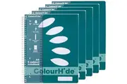 Colourhide 5-Subject Section Notebook 250 Page A4 Teal Green Book