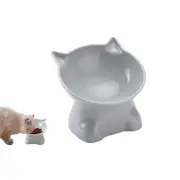 Elevated Cat Ceramic Bowls Small Pet Food Feeder Dishes for Cats and Puppy-Grey