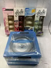 Glade Scented Oil Glass Candle Holder￼+15 Various￼ Oil Candle Scent Candles New