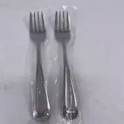 Oneida Sand Dune Glossy & Frost Wide Indent Center Stainless 2 Salad Forks NEW