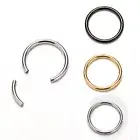 Stylish Segment Ring Titanium Septum Clicker Piercing Nose Lip Ear RingLR