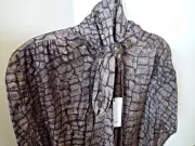 NEW***REISS Sz 6 snake print tie TOP black brown!!
